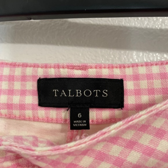 TALBOTS Pink and White Gingham Skirt Size 6 - Picture 5 of 10